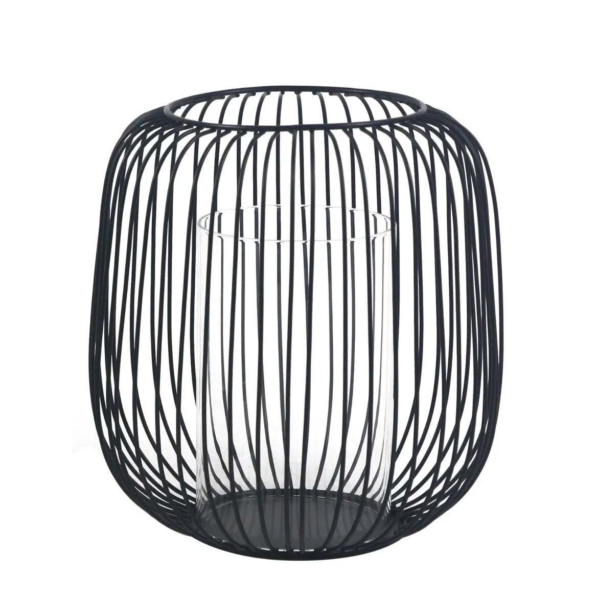 Akia sort metal lanterne 21cm