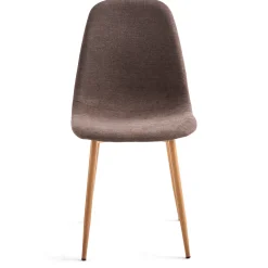 Anna spisebordsstol - brun tekstil med egelook