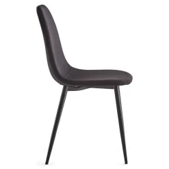 Anna spisebordsstol - polstret sort velour