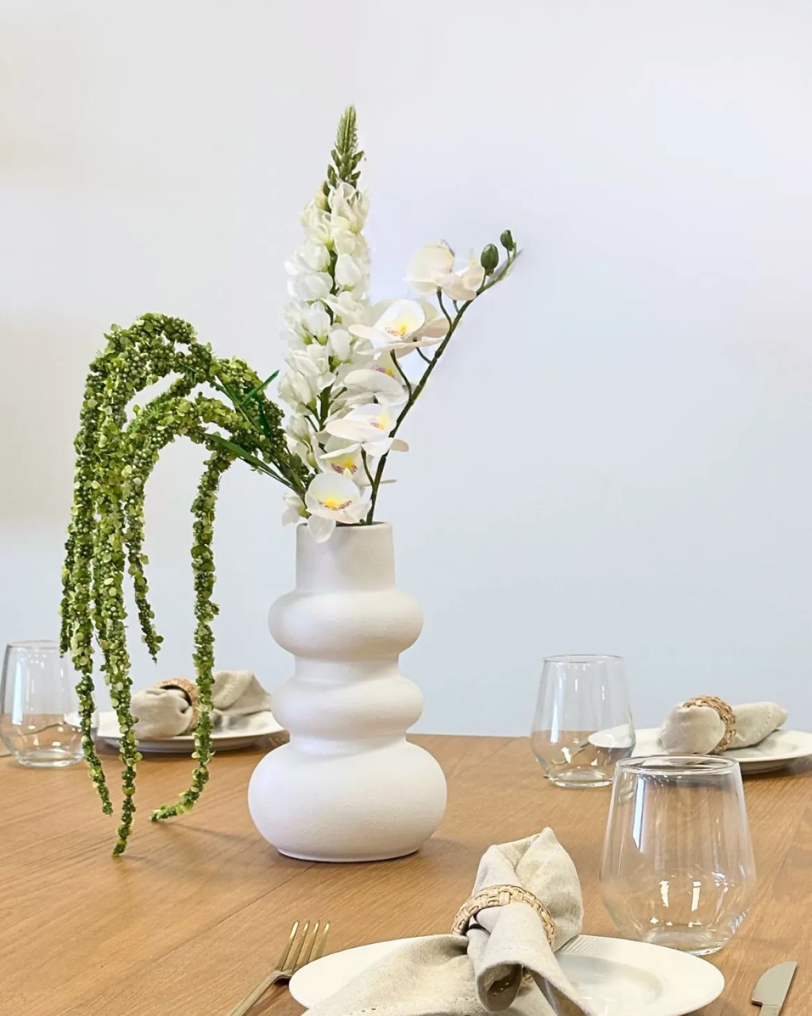Billie keramik vase hvid 24 cm