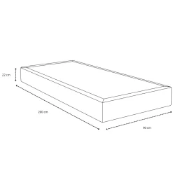 Boxmadras seng i beige 180x200 cm med 4 cm topmadras i PU-skum ekskl. ben