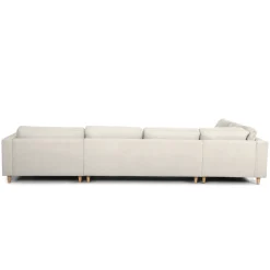 Brandy - højrevendt u-sofa i beige med chaiselong - L: 366 x D: 211 x H: 80 cm