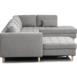 Brandy - venstrevendt u-sofa i grå med chaiselong - L: 366 x D: 211 x H: 80 cm