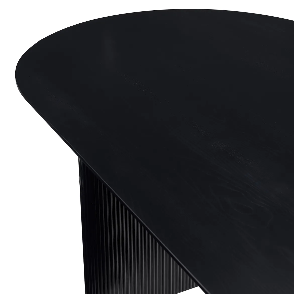 Carisma sort ovalt lamel spisebord 200 x 100 cm med søjleben