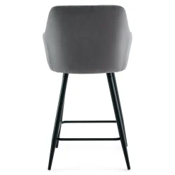 Carlo - barstol grå velour med armlæn 65 cm