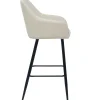 Carlo barstol - hvidt boucle med armlæn 65 cm