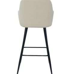 Carlo barstol - hvidt boucle med armlæn 65 cm
