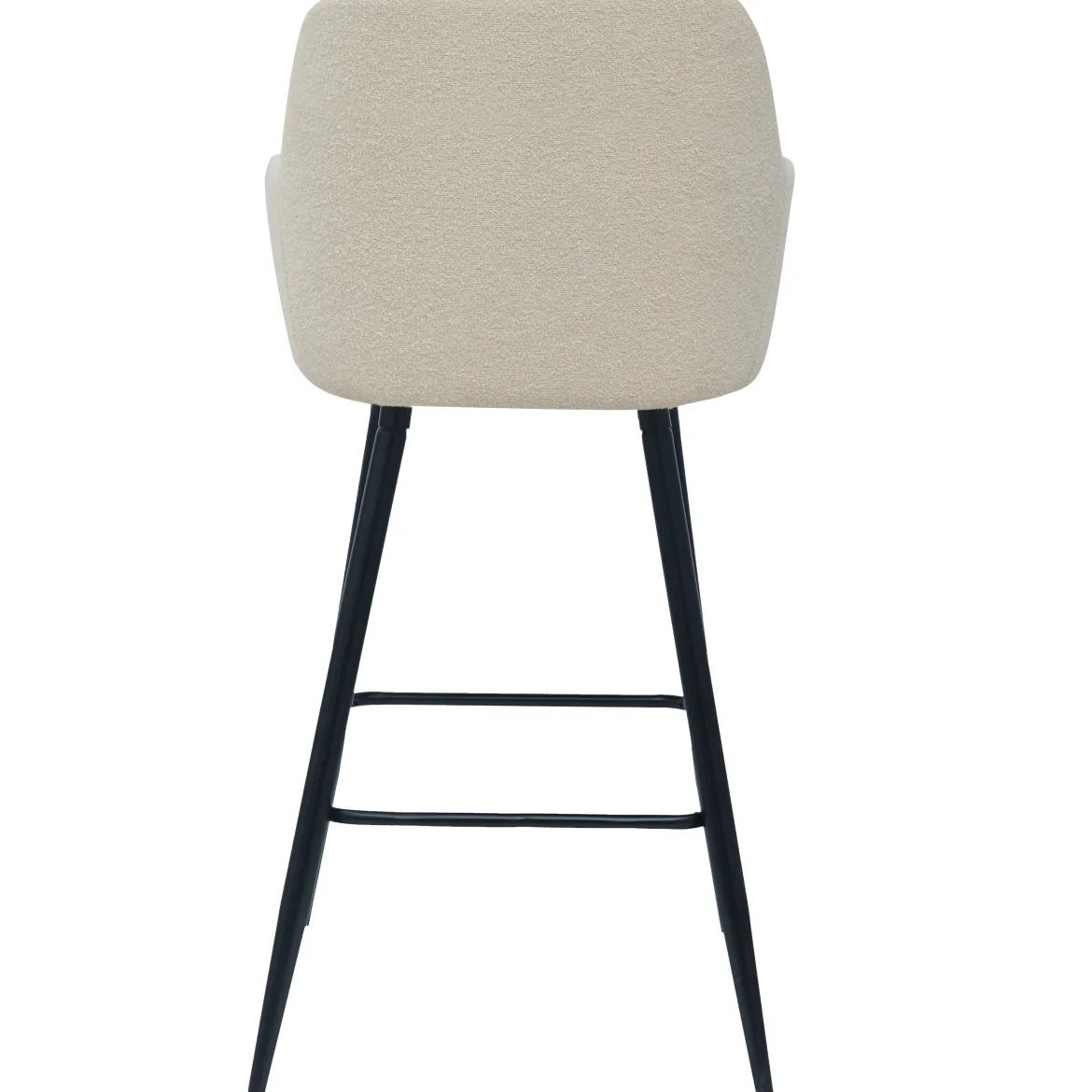 Carlo barstol - hvidt boucle med armlæn 65 cm