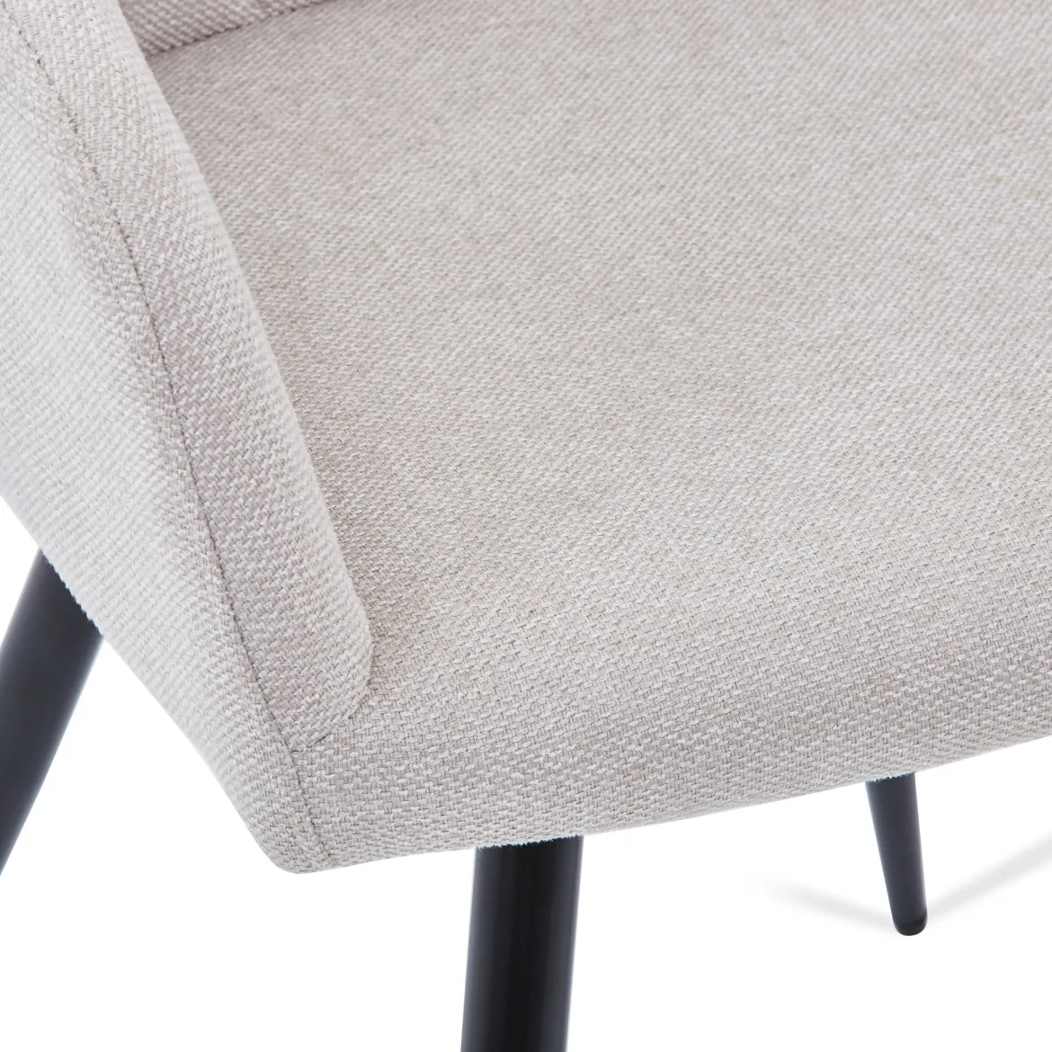 Carlo spisebordsstol - Beige polstret med drejefunktion 360 grader