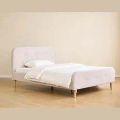 Christian seng i beige 140x200 cm inkl. sengelameller og madrasser