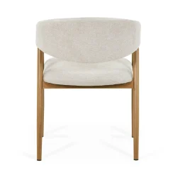 Ebba spisebordsstol - Beige tekstil med ben i egelook