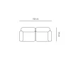 Emilia modulsofa i sand 2 moduler L: 158 X D: 79 X H: 72 cm
