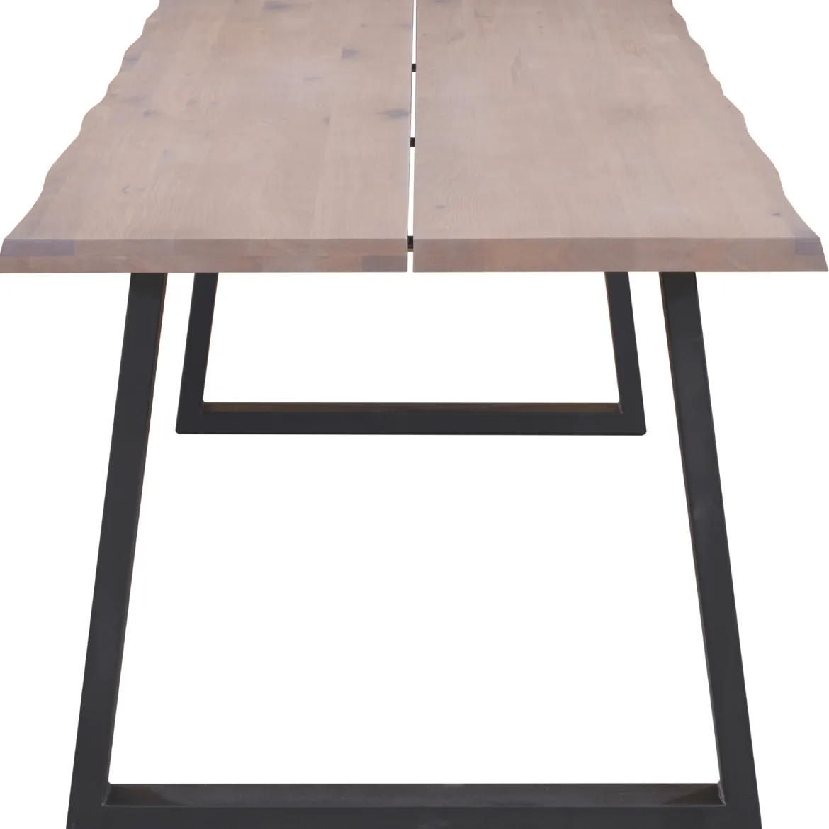 Esther plankebord - 200x95 cm - i hvidolieret eg med firkantet ben - (Forberedt til tillægsplader)