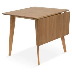 Ezra - Eg klap ud spisebord med tillægsplader i lakeret egefiner - 80/120 x 80 cm