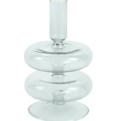 Fairy glas lysestage grå 15 cm