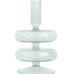 Fairy glas lysestage grå 15 cm