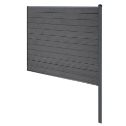 Finley komposithegn afslutningsmodul - H: 180 x L: 185 cm - Antracitgrå/sort