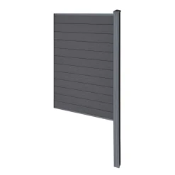 Finley komposithegn afslutningsmodul - H: 180 x L: 95 cm - Antracitgrå/sort