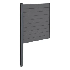 Finley komposithegn midtermodul - H: 150 x L: 95 cm - Antracitgrå/sort
