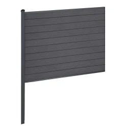 Finley komposithegn midtermodul - H: 150 x L: 185 cm - Antracitgrå/sort