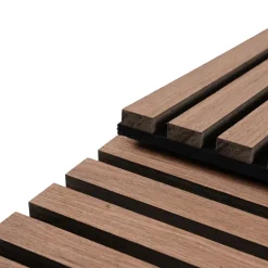 Fleksibel akustikpanel i røget egetræsfiner 2600x520x18 mm