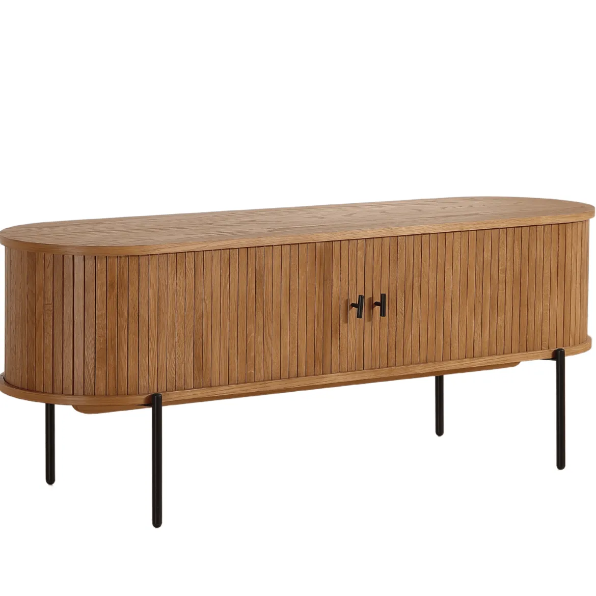 Florence jalousi tv-bord med lameller i eg 138x40x55 cm