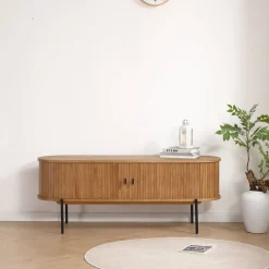 Florence jalousi tv-bord med lameller i eg 138x40x55 cm