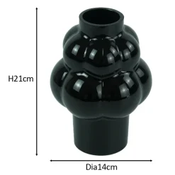 Foxy glas vase sort 21 cm