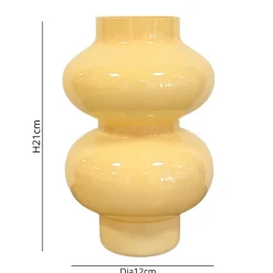Gaia glasvase gul 21 cm