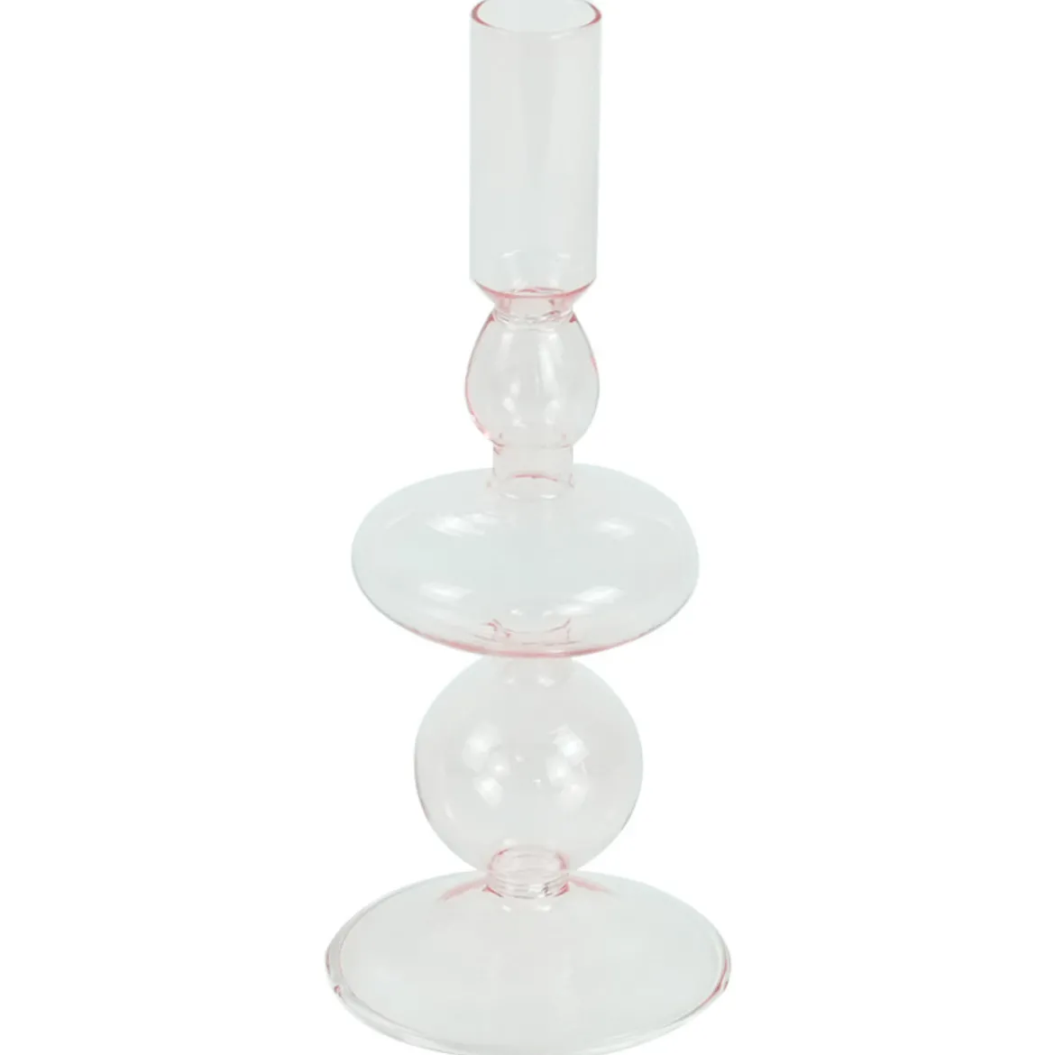 Gracie glas lysestage lyserød 18 cm