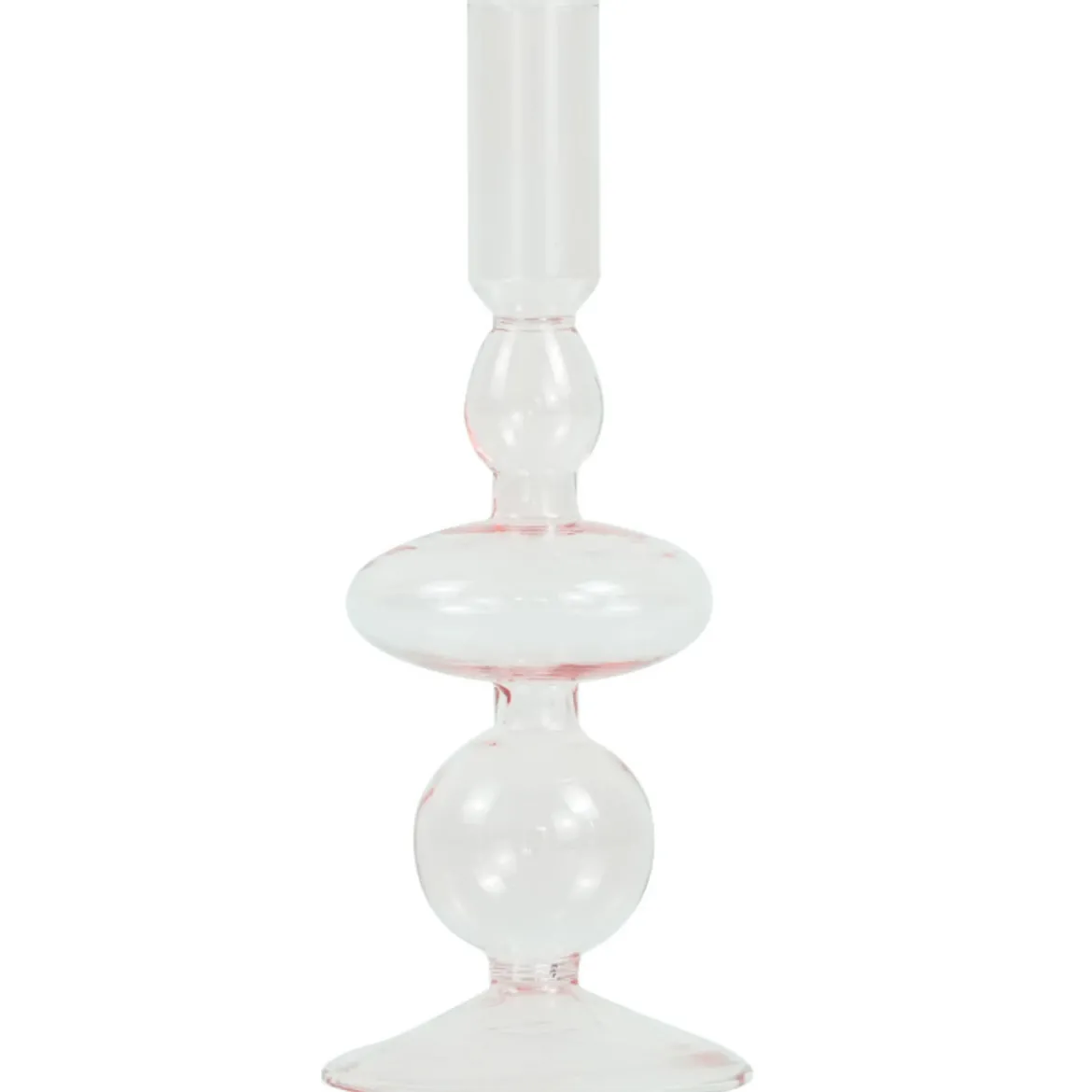 Gracie glas lysestage lyserød 18 cm