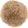 Ægte lammeskindshynde - Beige Ø40 cm