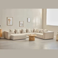 Hailey - Hjørnesofa modulsofa i beige med 4 moduler (Opstilling 1) L: 368 X D: 247 X H: 65 cm