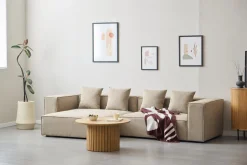 Hailey - Venstrevendt chaiselong modulsofa i sand med 3 moduler L: 415 X D: 148 X H: 65 cm