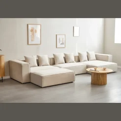 Hailey højre chaiselong modul i beige L: 147 X D: 148 X H: 65 cm