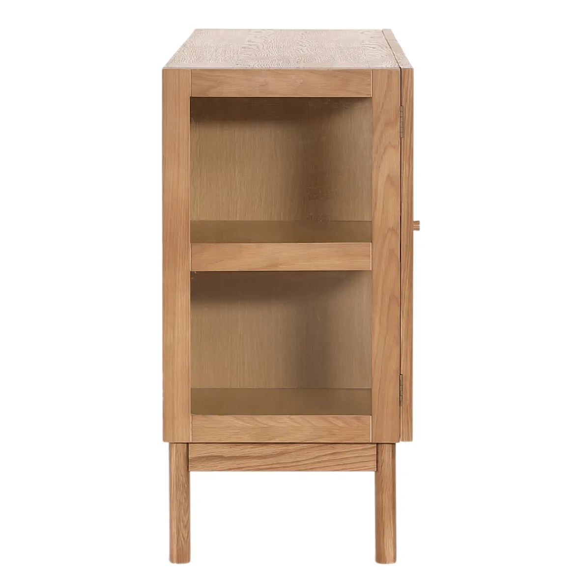 Havana egetræ glas skænk/vitrineskab med 3 låger - 80x40x140 cm