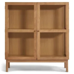 Havana egetræ vitrineskab med 2 låger -110x40x100 cm
