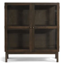Havana vitrineskab i røget eg med 2 låger - 110x40x100 cm