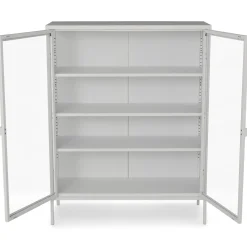 Herman glas skænk/vitrineskab - Hvidt metal 80x40x105 cm