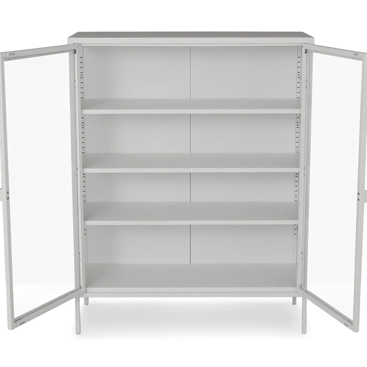 Herman glas skænk/vitrineskab - Hvidt metal 80x40x105 cm