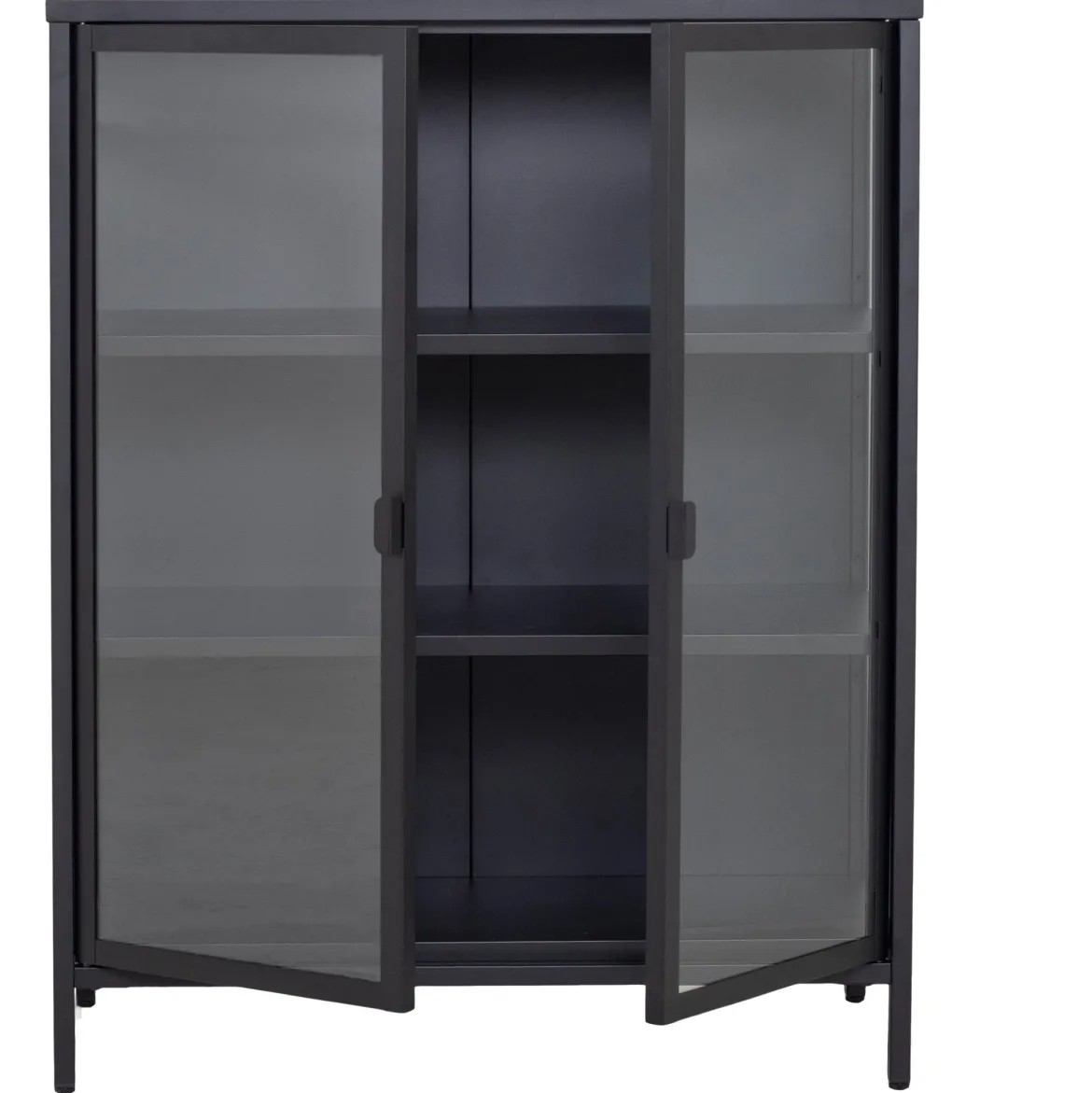 Herman glas skænk/vitrineskab - Sort metal 80x40x105 cm