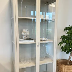 Herman glas skænk/vitrineskab - Beige metal 80x40x105 cm