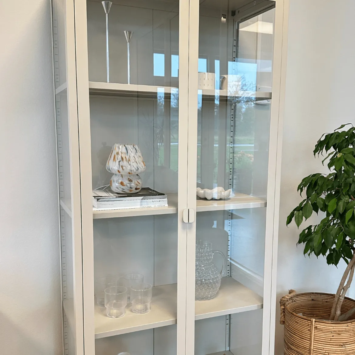 Herman glas skænk/vitrineskab - Beige metal 80x40x105 cm