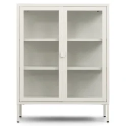 Herman glas skænk/vitrineskab - Beige metal 80x40x105 cm