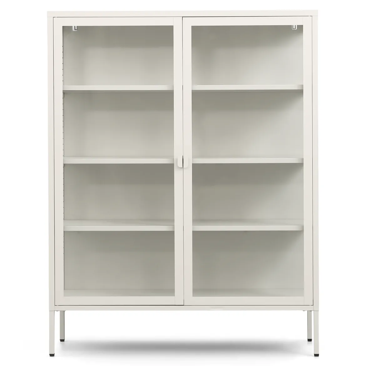 Herman Vitrineskab - Beige metal/glas - 110x40x140 cm