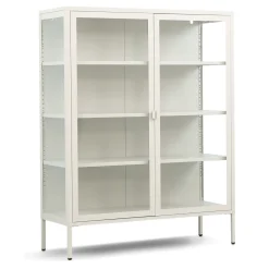 Herman Vitrineskab - Beige metal/glas - 110x40x140 cm