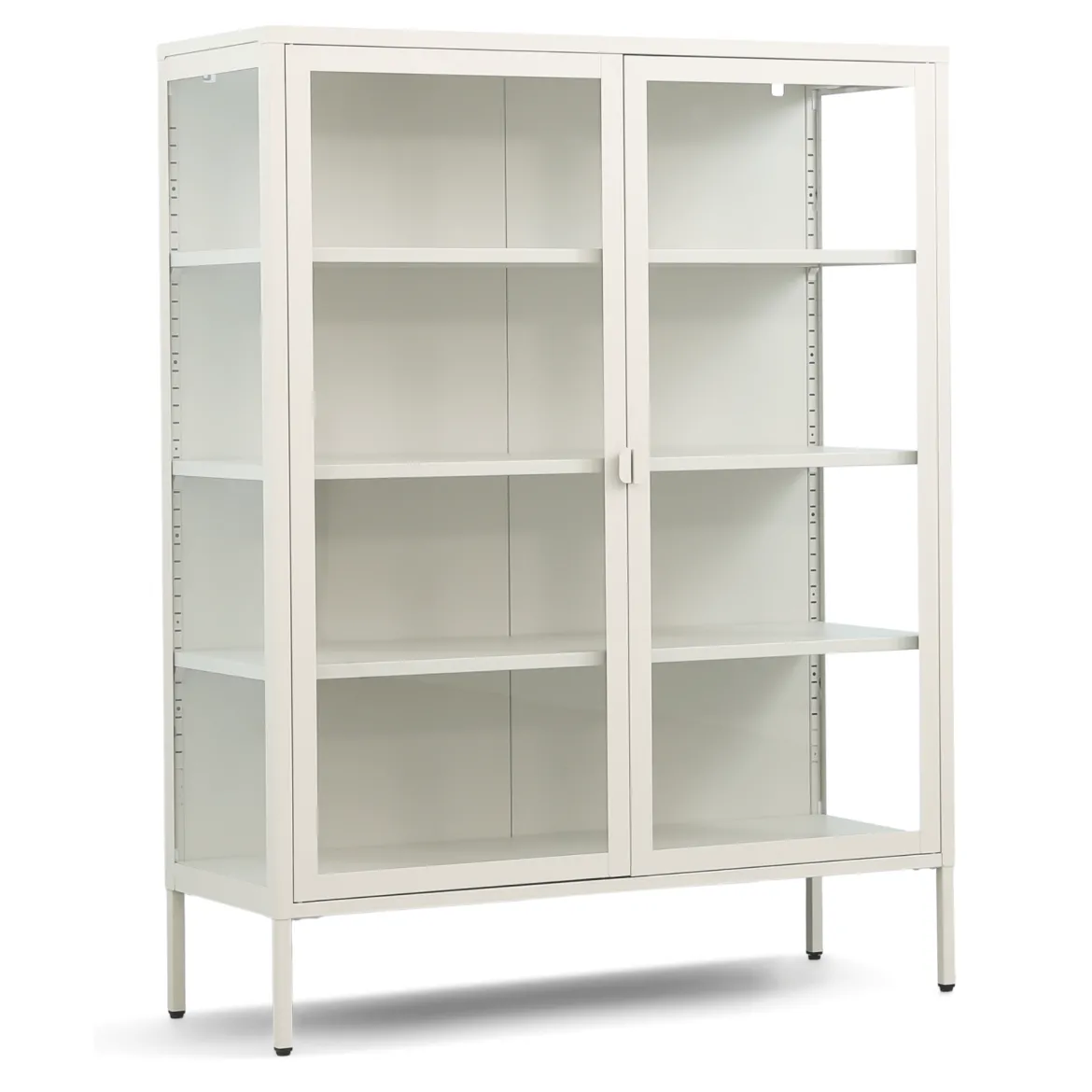 Herman Vitrineskab - Beige metal/glas - 110x40x140 cm