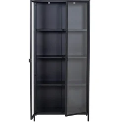 Herman Vitrineskab - Sort metal/glas - 80x40x180 cm