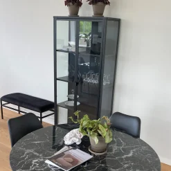 Herman Vitrineskab - Sort metal/glas - 80x40x180 cm