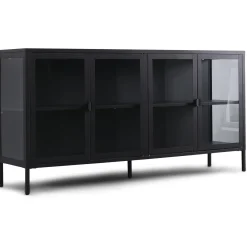 Herman Vitrineskab - Sort metal/glas - 170x40x85 cm